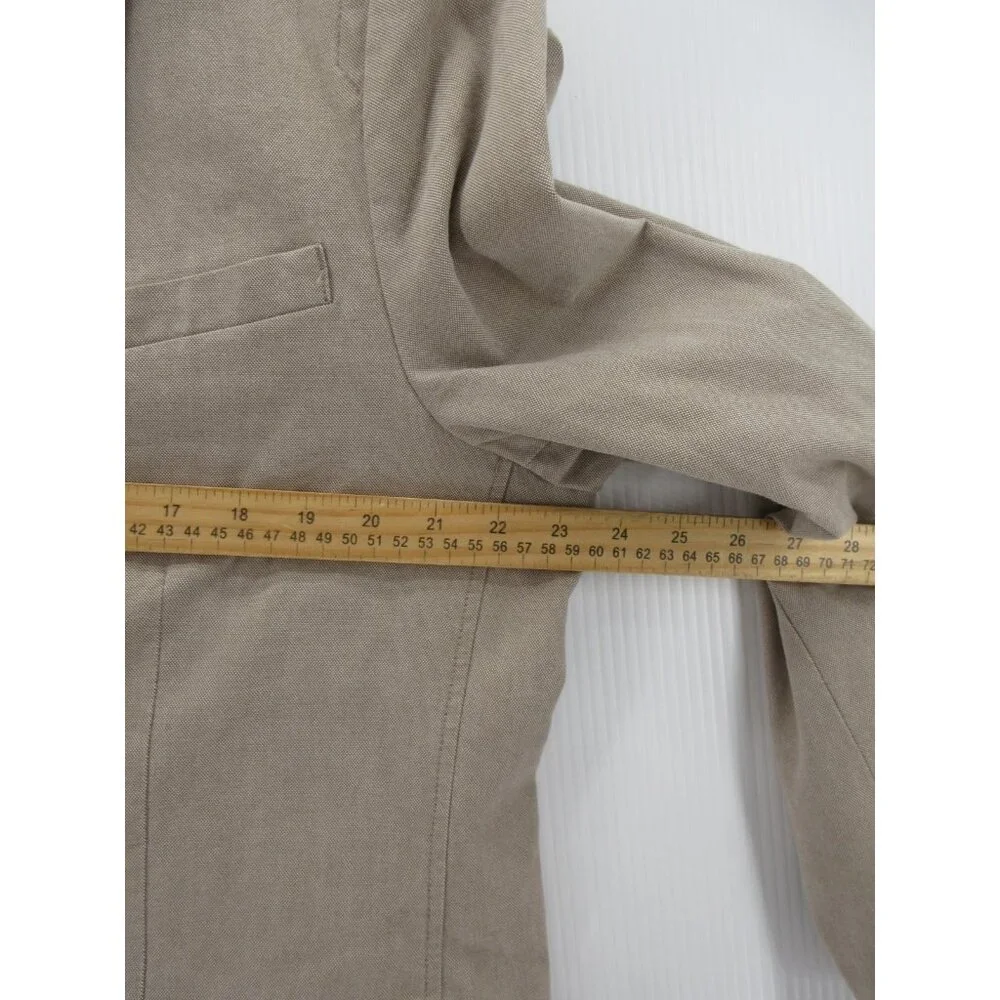 LL Bean Sport Coat 44 Taupe Field Blazer Safari Utility Jacket Canvas